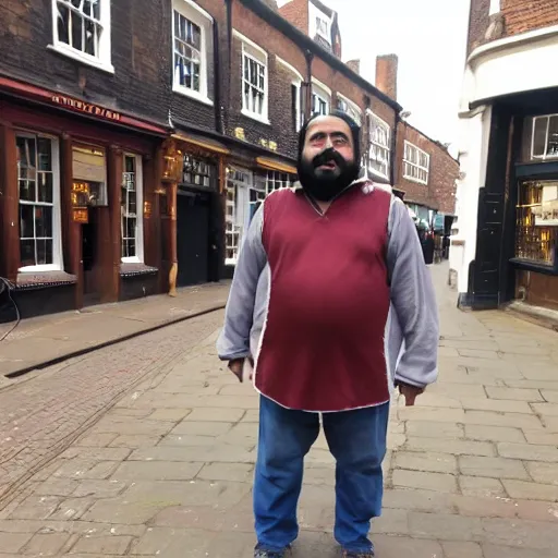 Image similar to fat hairy indian guy looking drunk in Cambridge UK city centre