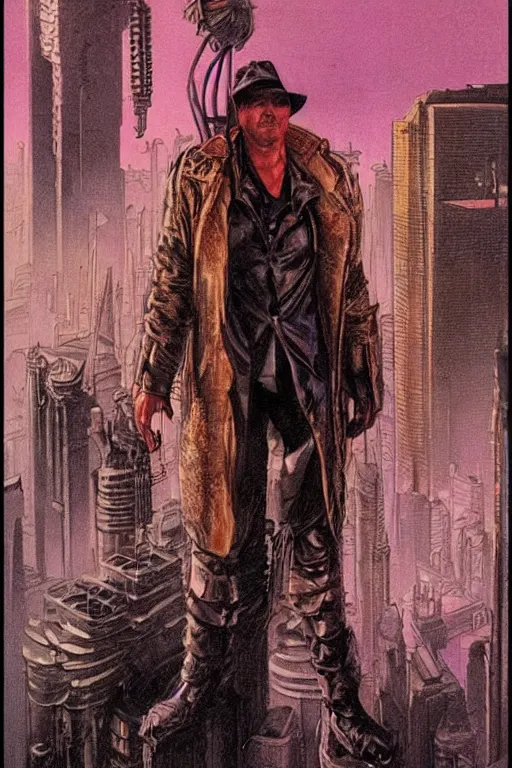 Prompt: vernon. Blade runner assassin. concept art by James Gurney and Mœbius.