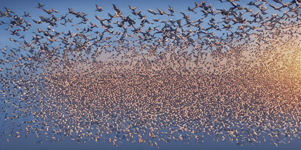 Prompt: a product picture of hundreds of birds flying, photographic filter, unreal engine 5, realistic, hyperdetailed, 8 k, cinematic, volumetric lighting, very realistic effect, hd, hdr, 4 k, sharp focus, octane render, ultra detailed, high resolution, trending on artstation in the style of albert dros glowing rich colors powerful imagery
