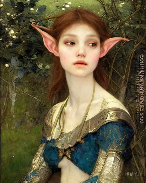 Prompt: a beautiful elf princess by Edgar Maxence, Ross Tran and Jules Bastien-Lepage