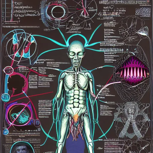 Prompt: anatomy of a fifth dimensional alien