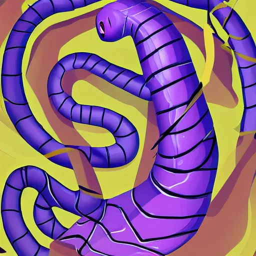 Image similar to digital art ekans high quality