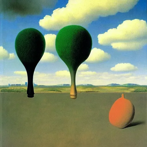 Image similar to famous painting by rene magritte.