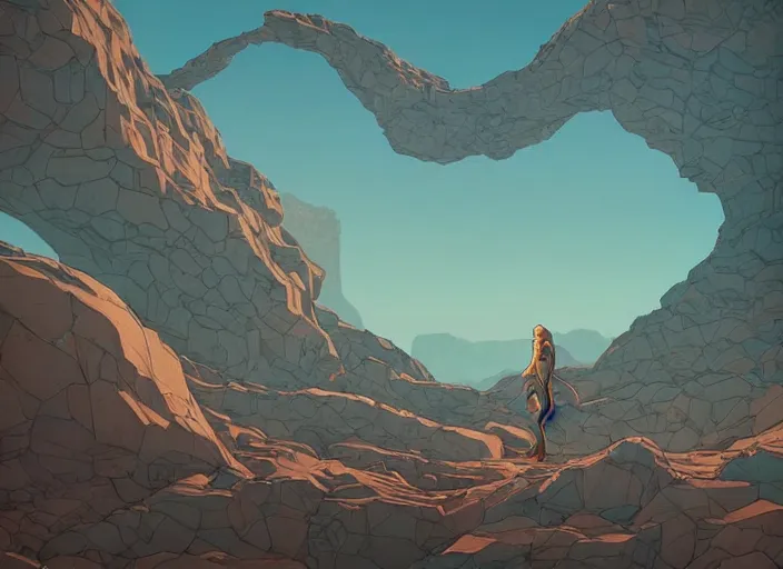 Image similar to abstract art with a theme on mineral rocks, empty world environment landscape. no people nor cars. sharp focus, cinematic pose, cinematic lighting, unreal engine render. art by josan gonzales and moebius and deathburger.