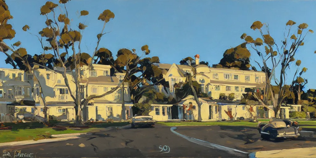 Prompt: manoir san Francisco ben aronson 1950