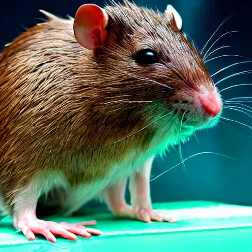 Image similar to dj porter robinson as a wet rat