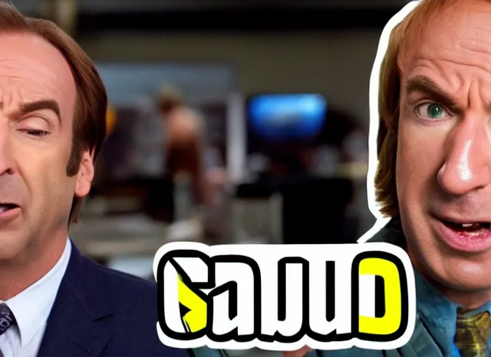 Image similar to youtube thumbnail saul goodman reacting to naruto