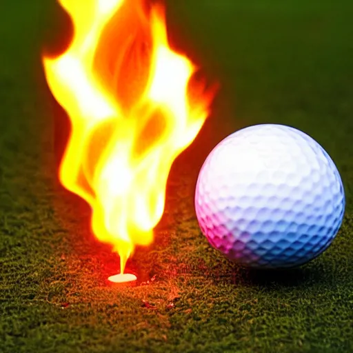 Image similar to golf ball on fire