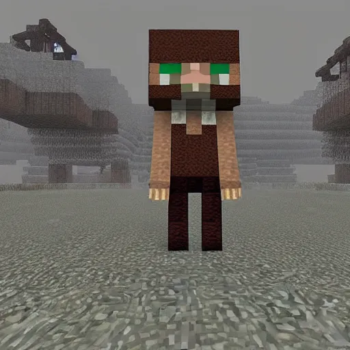 Image similar to silent hill, minecraft