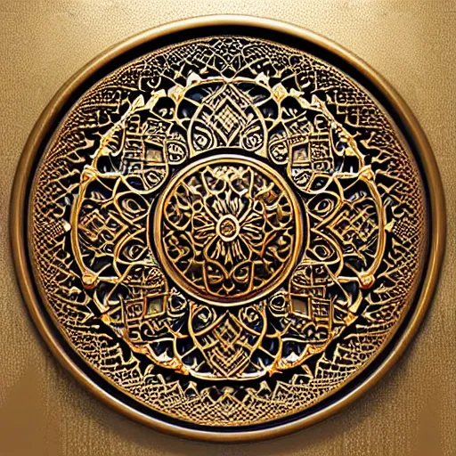 Image similar to gorgeous ornated bronze realistic detailed makkah city wall decoration with filigree