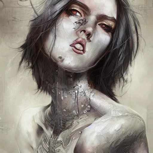 Image similar to the brittle. digital painting, vertical, intricate, beautiful, highly detailed, grungy, illustration, art by artgerm, trending on artstation. darker bottom