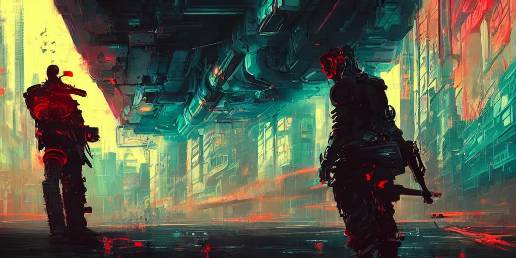 Image similar to nuclear atompunk cyberpunk samurai, fantasy art, art by alena aenami