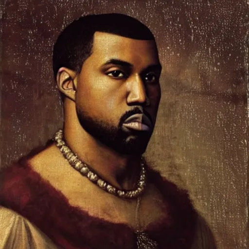 Image similar to A Renaissance portrait painting of Kanye West