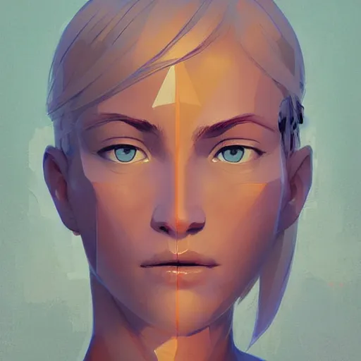 Image similar to Beautiful avatar girl with a blond hair and blue skin profile picture by Greg Rutkowski, asymmetrical, Organic Painting , Matte Painting, geometric shapes, hard edges, street art, trending on the artstation:2 by Sachin Teng:4, blur: -4