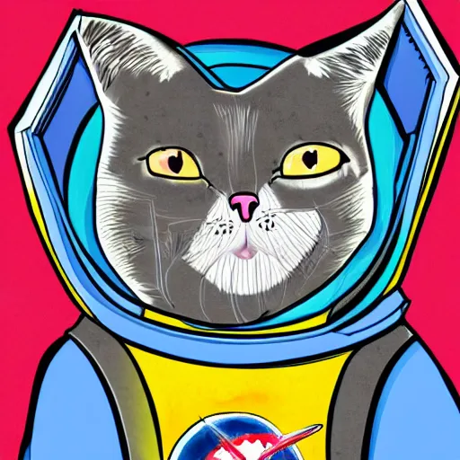 Image similar to illustration of a cat astronaut