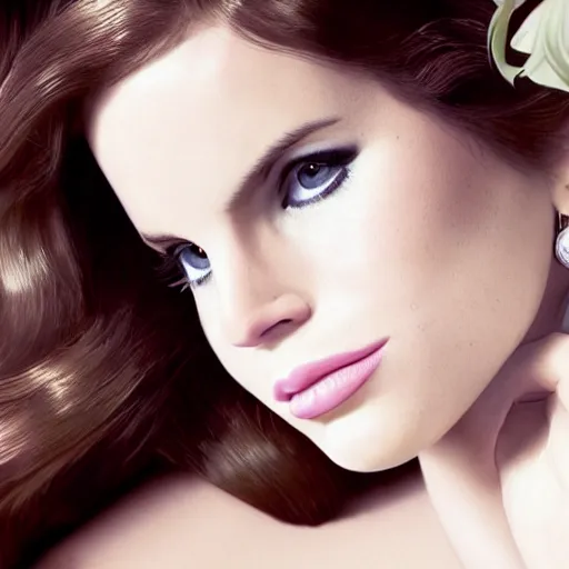 Image similar to Lana del rey in a hand cream commercial, photorealistic, detailed, studio