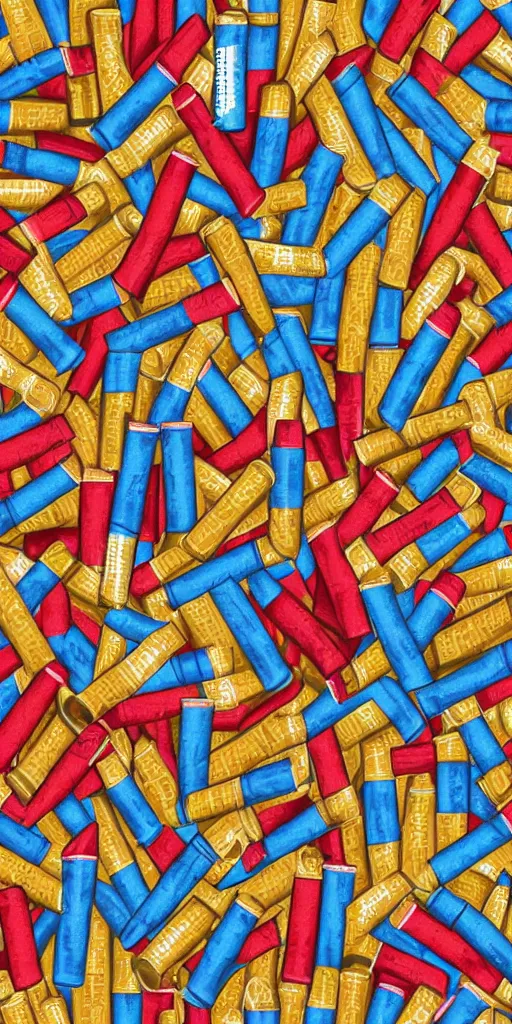 Image similar to seamless pattern of cigarettes, colourful, symmetrical, repeating 35mm photography