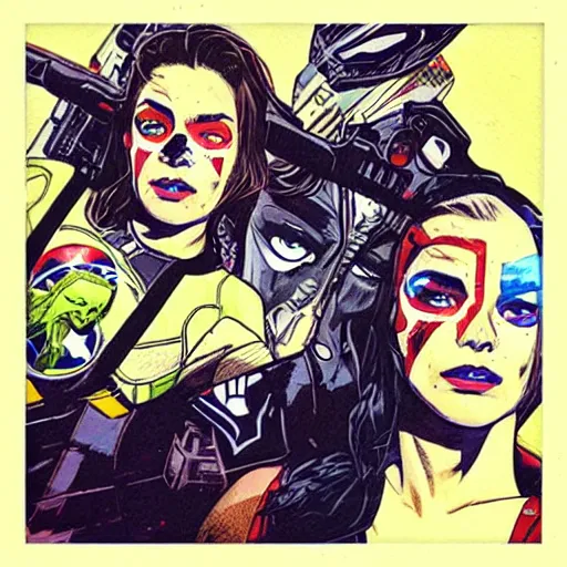 Image similar to The last selfie ever taken, by MARVEL comics and Sandra Chevrier