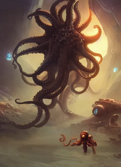 Prompt: UFO's attacking an octopus sci_fi, elegant, digital painting, concept art, smooth, sharp focus, illustration, from StarCraft by Ruan Jia and Mandy Jurgens and Artgerm and William-Adolphe Bouguerea
