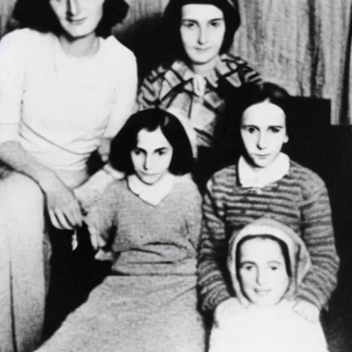 Image similar to Photograph of anne frank and her family in a room