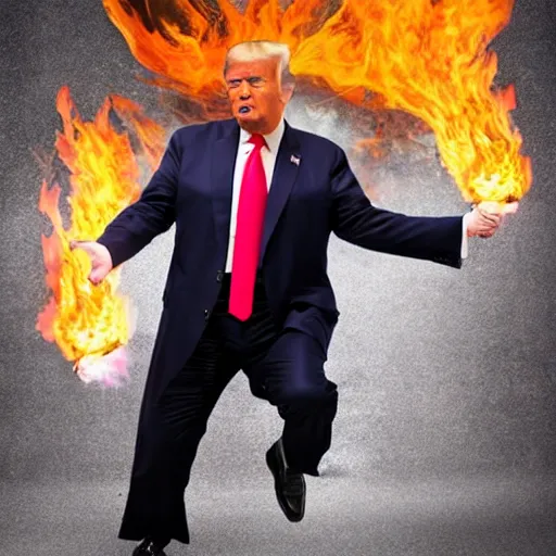 Image similar to donald trump casting fireballs,