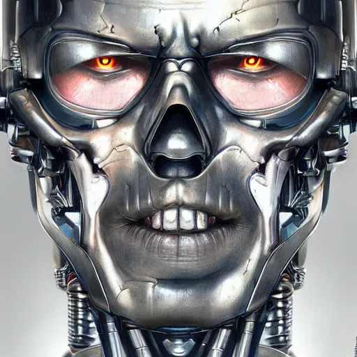 Image similar to terminator, man, pixar - cute - fine - face, pretty face, realistic shaded perfect face, fine details by stanley artgerm lau, wlop, rossdraws, james jean, andrei riabovitchev, marc simonetti, and sakimichan, trending on artstation