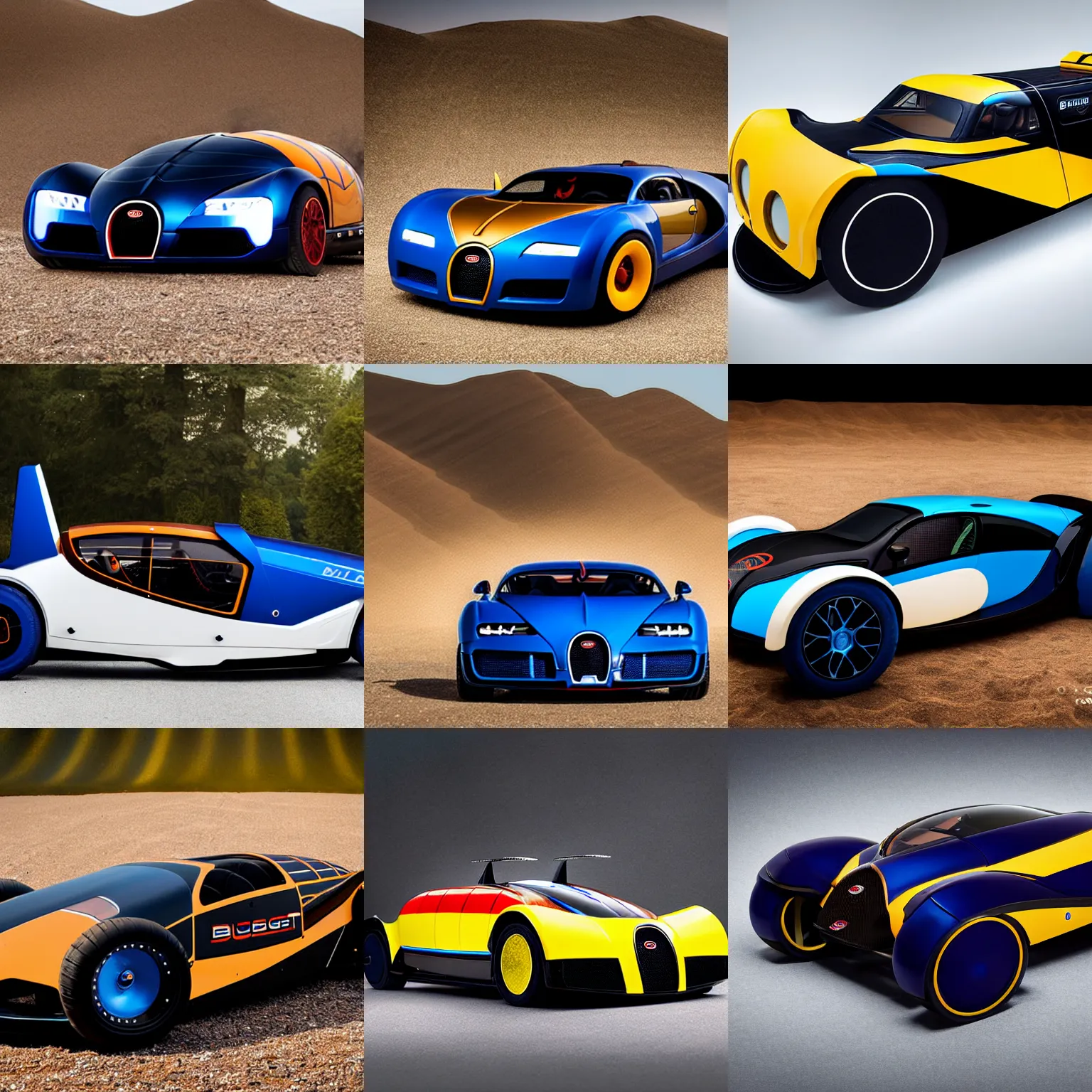 Image similar to supercharged bugatti hovercar, solar punk product photo