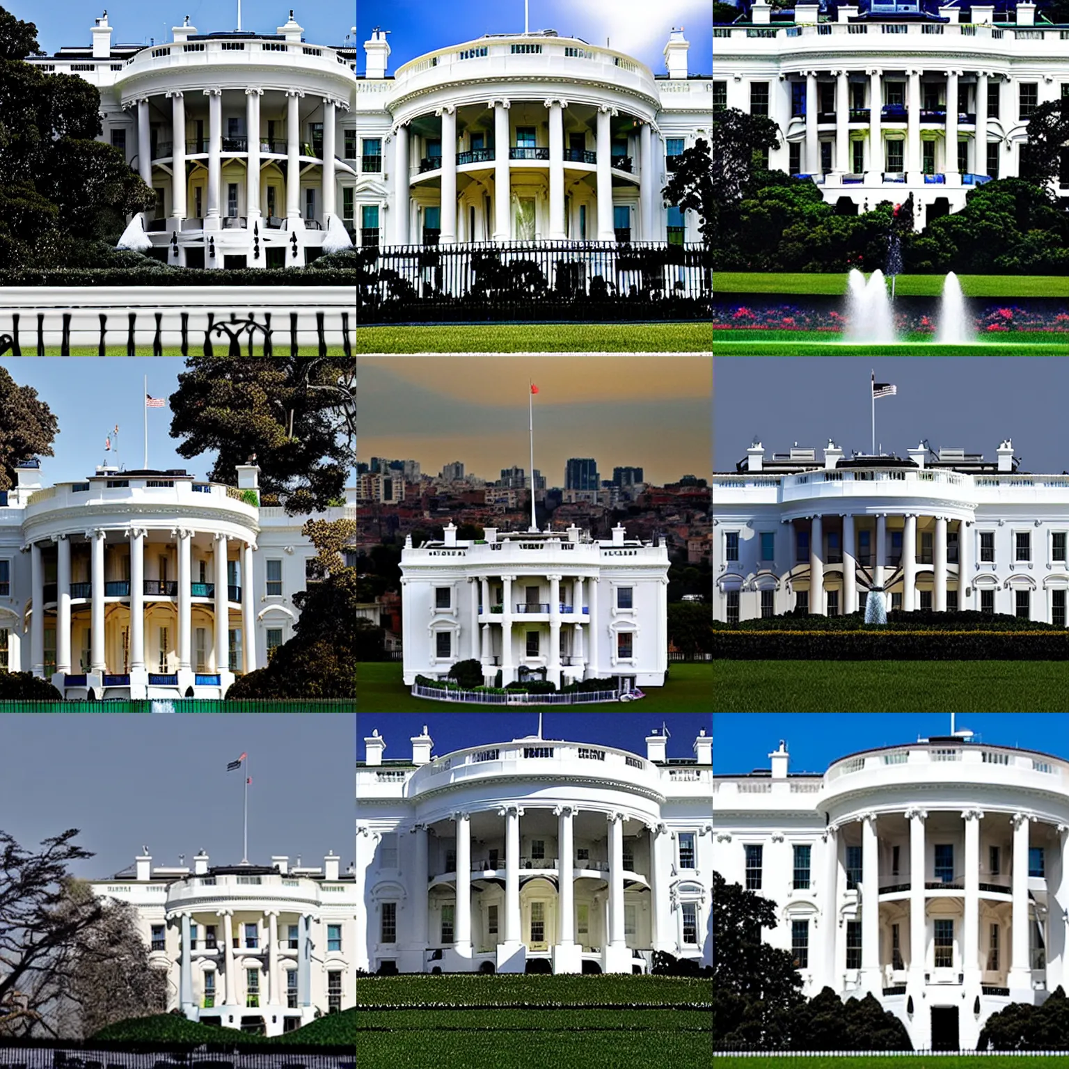 Prompt: the White House in the colors of Boca Juniors