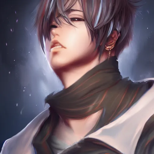 Image similar to detailed beautiful male character art of a protagonist, jimin on amino by sakimichan patreon, wlop, weibo high quality art on artstation