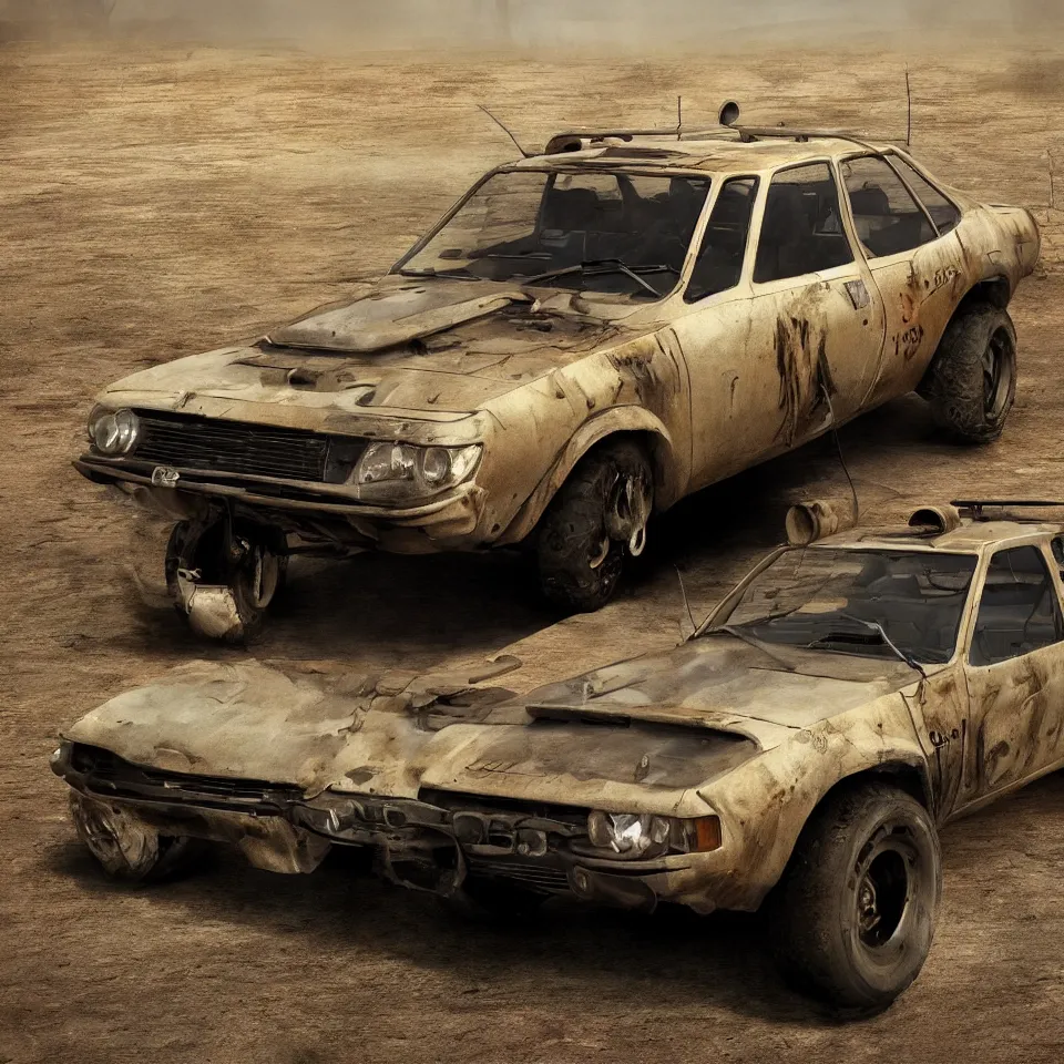 Image similar to a Dacia 1310 in Mad Max, artstation, concept art