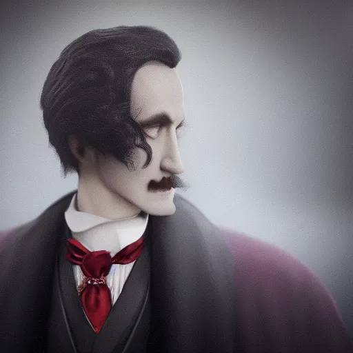 Image similar to a portrait of Dracula, victorian, depth of field, soft light, ominous, photorealistic, detailed, 8k