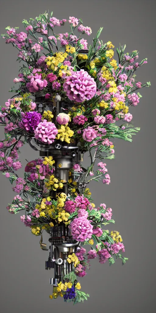 Prompt: a lovely mechanical bouquet of flowers, highly detailed, octane render, cinematic