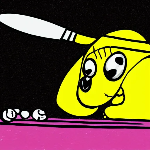 Prompt: A bee holding a knife, comic book illustration