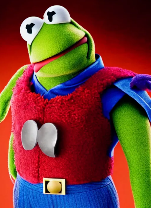 Prompt: studio portrait still of muppet!!!!! thor!!!!!! from avengers infinity war with hammer as a muppet muppet as a muppet, 8 k, studio lighting, key light,