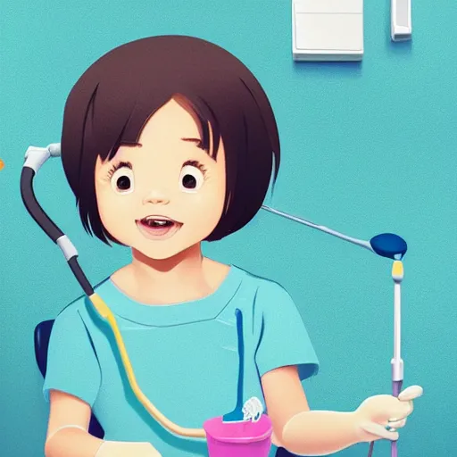 Prompt: a baby at the dentist, clean cel shaded vector art. shutterstock. behance hd by lois van baarle, artgerm, helen huang, by makoto shinkai and ilya kuvshinov, rossdraws, illustration,