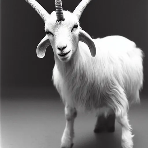 Image similar to david bowie as a goat