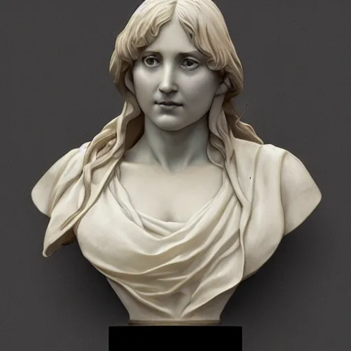 Prompt: beautiful lifelike award winning marble statue bust of tsunku trending on art station artgerm greg rutkowski alphonse mucha museum quality cinematic atmospheric