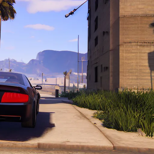 Image similar to a photo of a photorealistic grand theft auto v graphics mod, raytracing, lifelike, close to reality