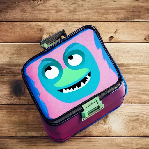 Image similar to cute monster in a lunch box by pixar, product photography, centered, studio lightning