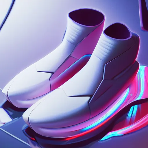 Prompt: futuristic balenciaga sneakers by james jean, subsurface scattering, highly detailed, rim light, art, cinematic lighting, very coherent, hyper realism, high detail, 8 k