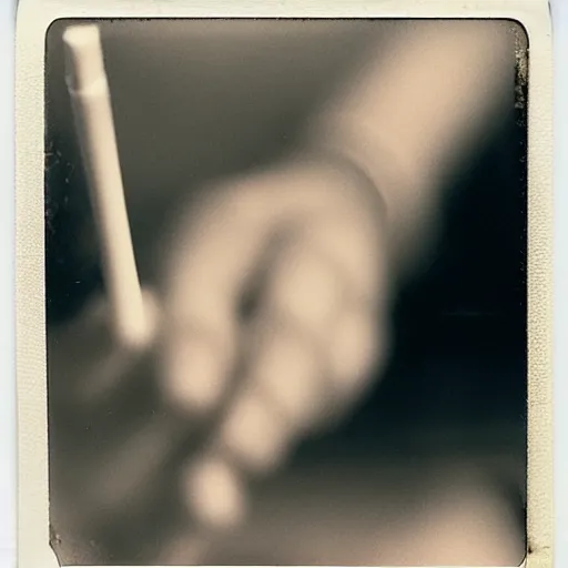 Image similar to a photo of woman hand with a cigarette, polaroid,