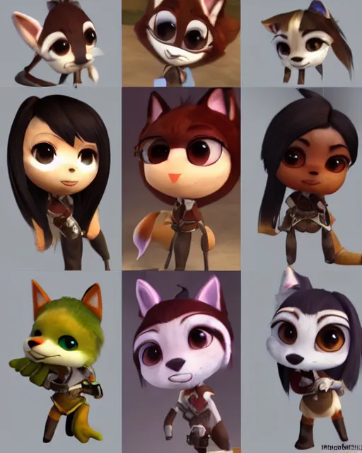 Image similar to female furry mini cute style, highly detailed, rendered, ray - tracing, cgi animated, 3 d demo reel avatar, style of maple story and zootopia, maple story gun girl, fox from league of legends chibi, soft shade, soft lighting