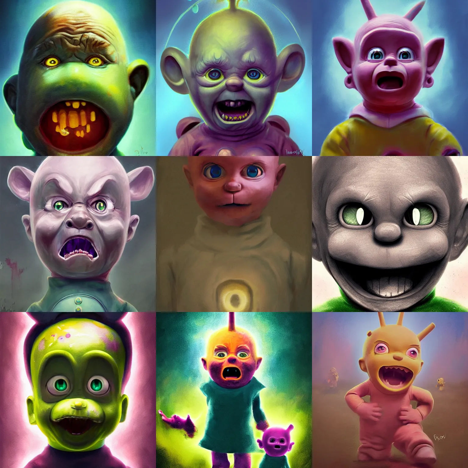 scary teletubbies and barney