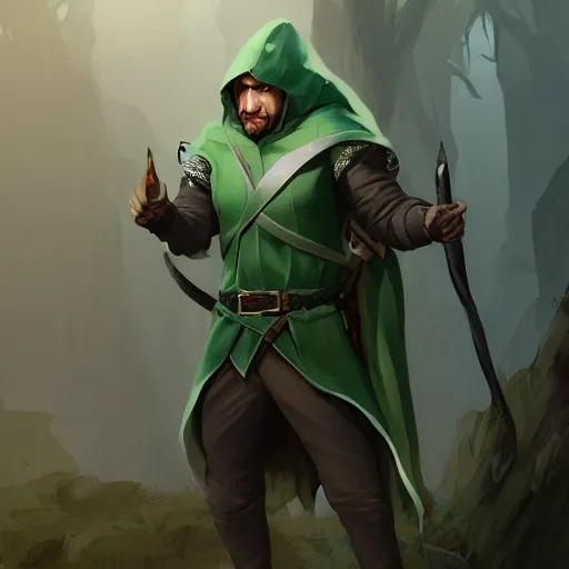 Image similar to full body view of Jon Bernthal as an elf ranger, pale green hooded cloak, lord of the rings, mattepainting concept Blizzard pixar maya engine on stylized background splash comics global illumination lighting artstation lois van baarle, ilya kuvshinov, rossdraws