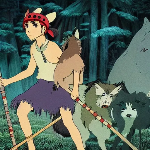 Image similar to princess mononoke, studio ghibli art