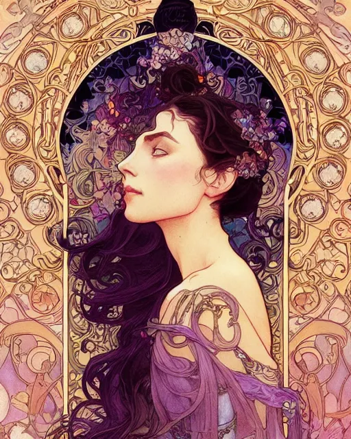 Image similar to romance | highly detailed | very intricate | art nouveau | gold filigree | romantic storybook fantasy | soft cinematic lighting | award - winning | disney concept art watercolor illustration by mandy jurgens and alphonse mucha and alena aenami | pastel color palette | featured on artstation