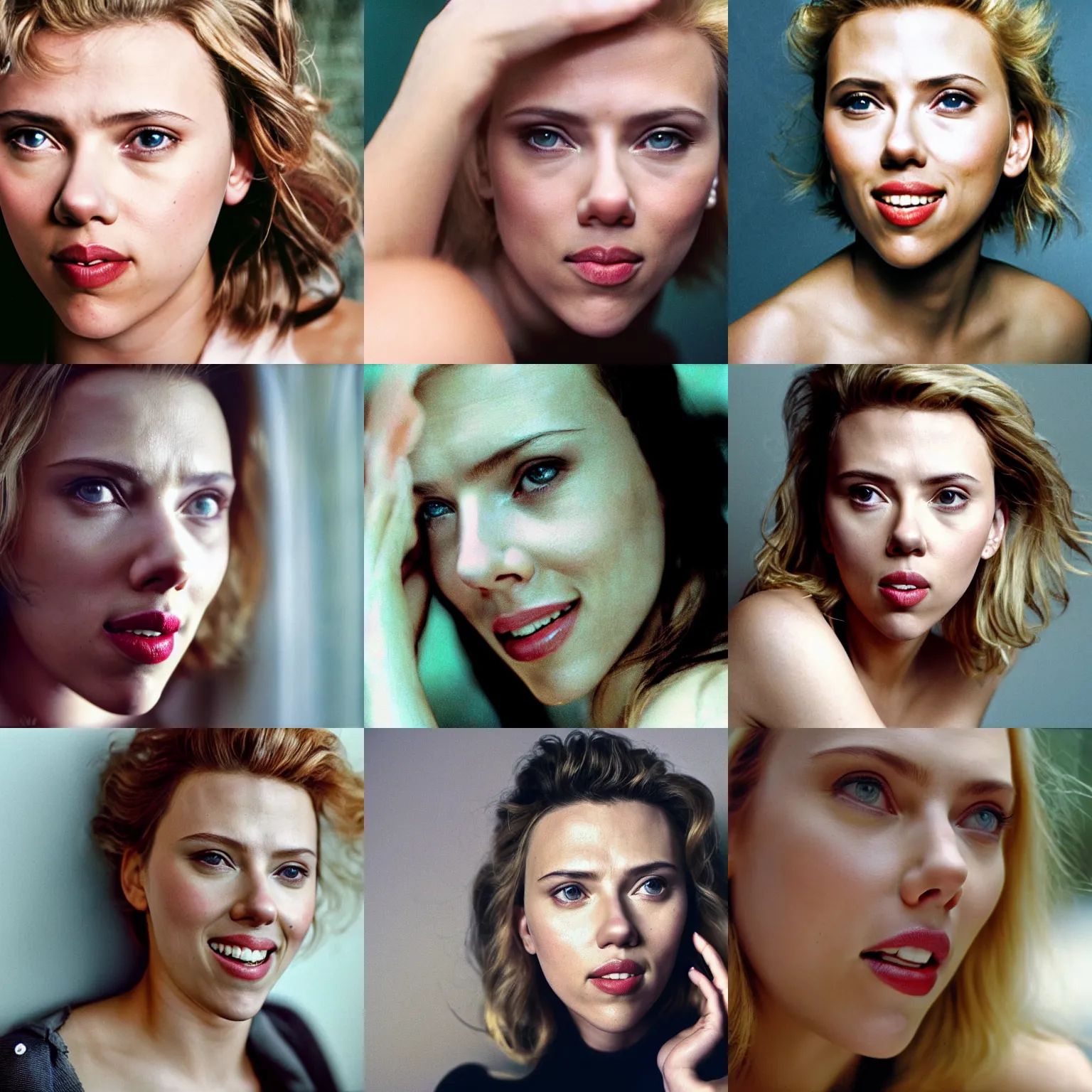 Still Of Scarlett Johansson Laughing At The Camera Stable Diffusion