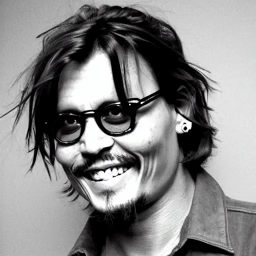 Prompt: Johnny depp as college student