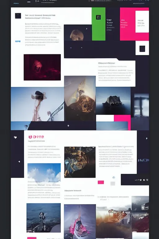 Image similar to website layout for digital artist, clean modern colorful ui