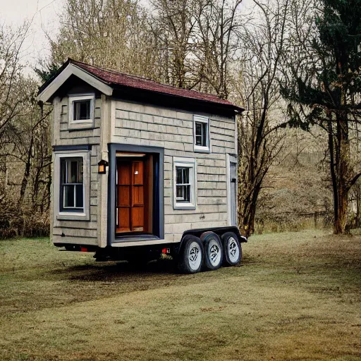 Prompt: Castle as a tiny home. Photographed with Leica Summilux-M 24 mm lens, ISO 100, f/8, Portra 400